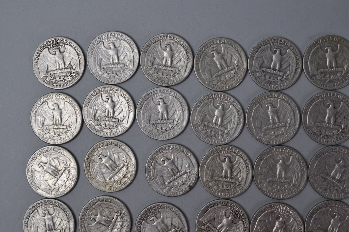 1950, 1956-1958, 1963 US Silver Quarters, photo 7 of 10