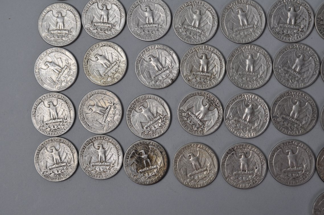 1950, 1956-1958, 1963 US Silver Quarters, photo 9 of 10