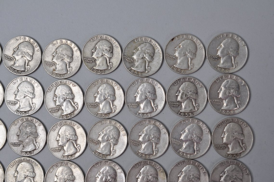 1950, 1956-1958, 1963 US Silver Quarters, photo 3 of 10