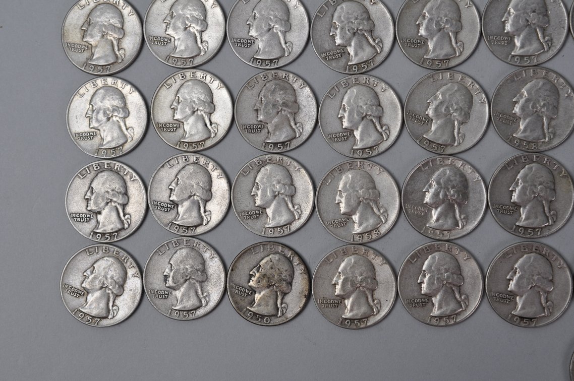 1950, 1956-1958, 1963 US Silver Quarters, photo 4 of 10