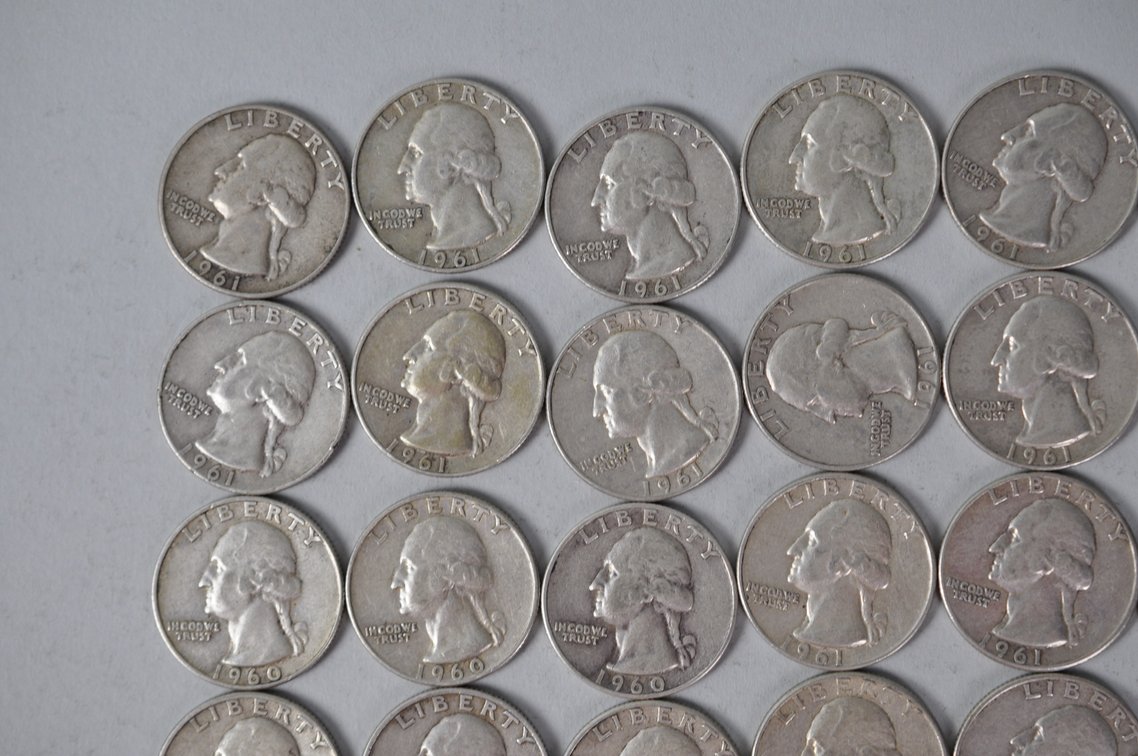 1961-1962 US Silver Quarters, photo 2 of 11