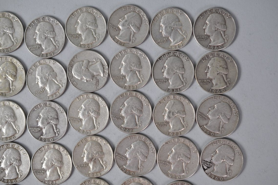 1961-1962 US Silver Quarters, photo 3 of 11