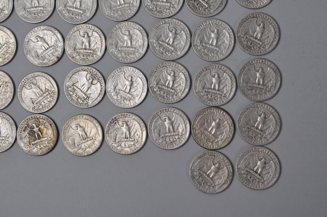 1950, 1956-1958, 1963 US Silver Quarters, photo 10 of 10