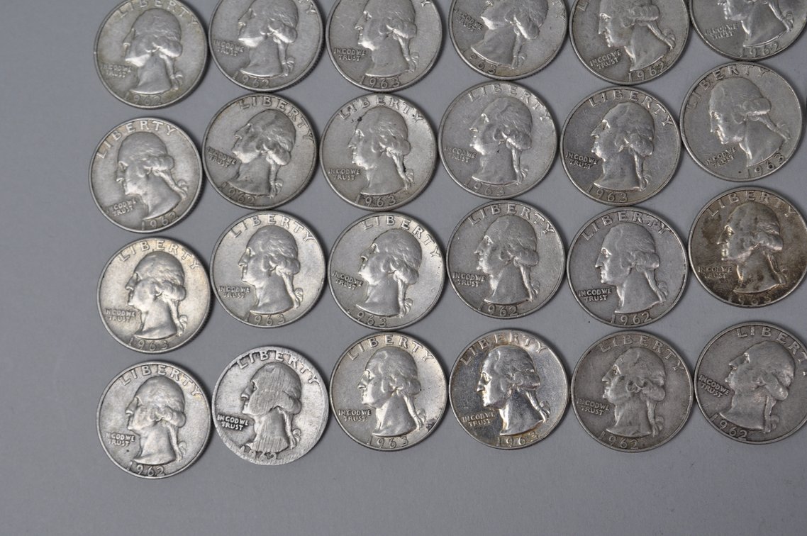 1962-1963 US Silver Quarters, photo 4 of 5