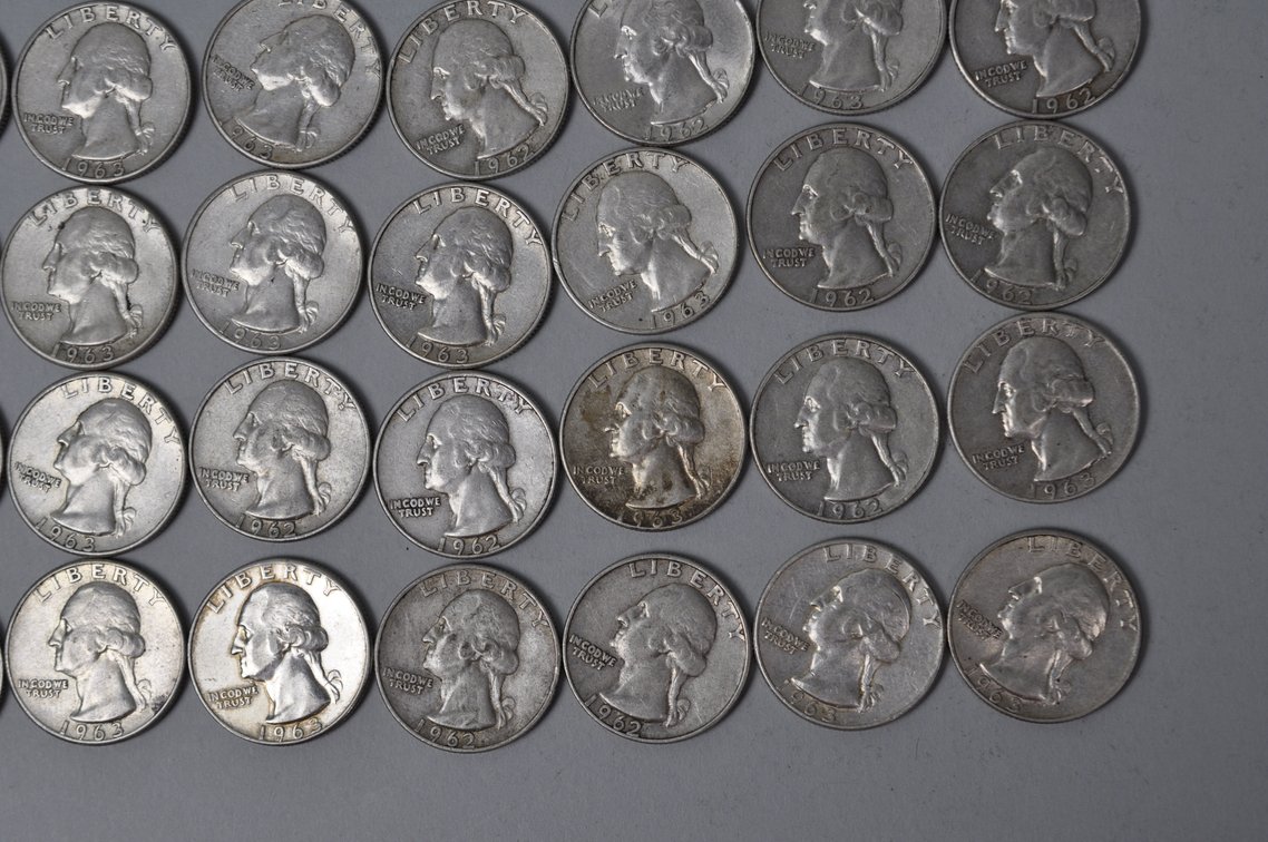 1962-1963 US Silver Quarters, photo 5 of 5