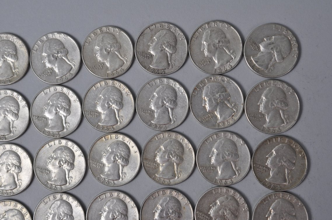 1964 US Silver Quarters, photo 4 of 11