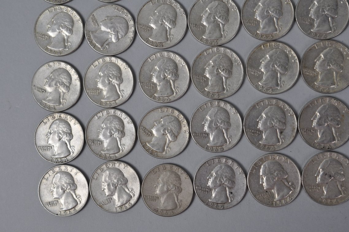 1964 US Silver Quarters, photo 5 of 11