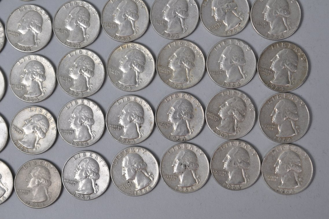 1964 US Silver Quarters, photo 6 of 11