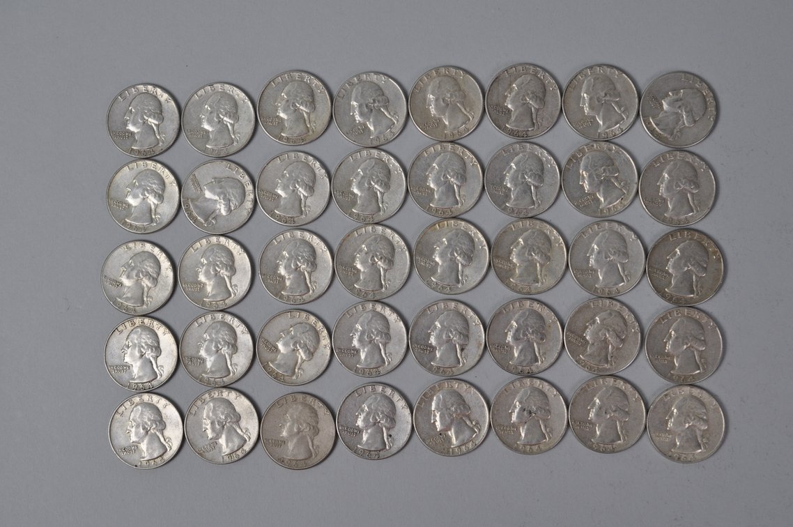1964 US Silver Quarters, photo 2 of 11