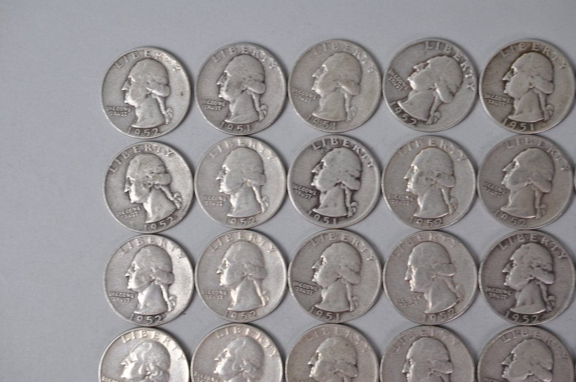 1951-1953 US Silver Quarters, photo 2 of 10