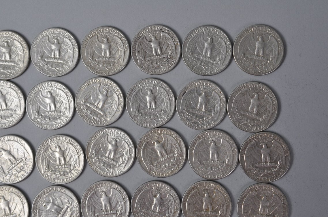 1964 US Silver Quarters, photo 9 of 11
