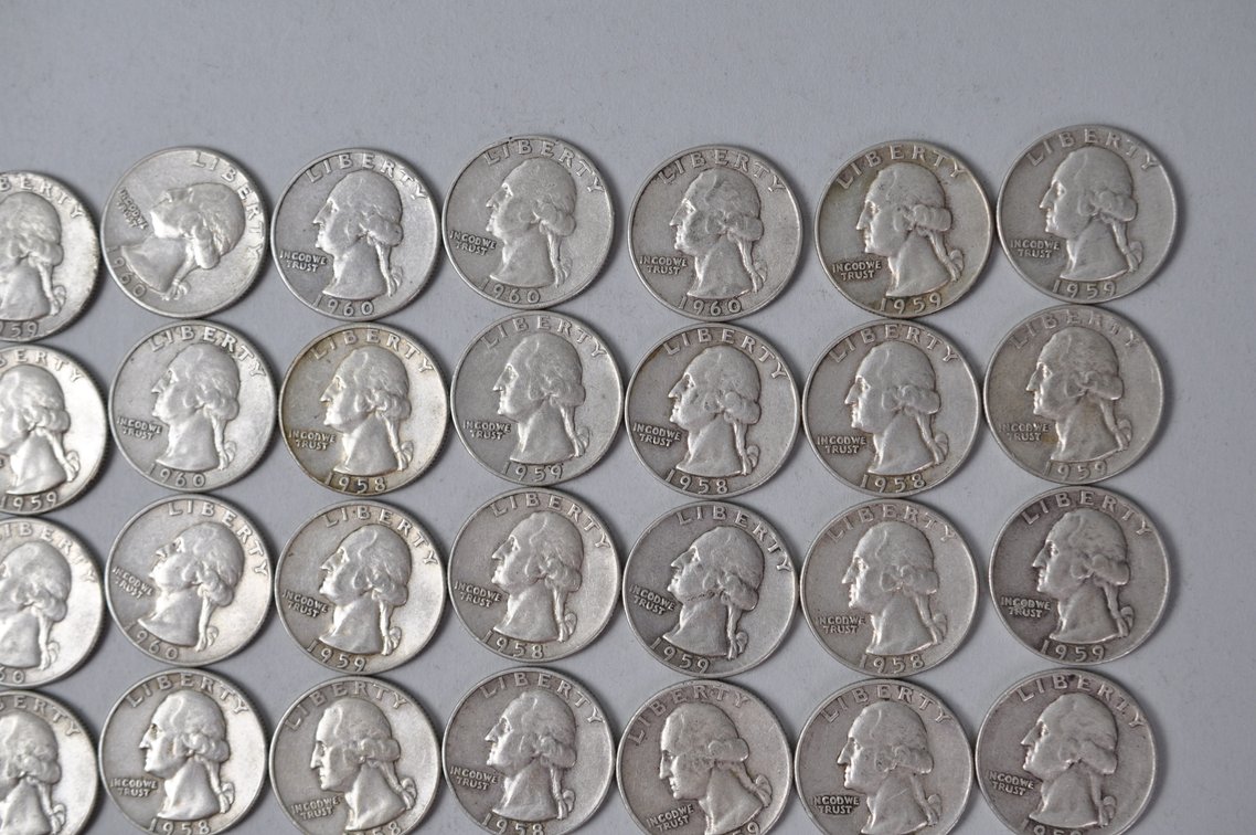 1958-1960 US Silver Quarters, photo 3 of 11