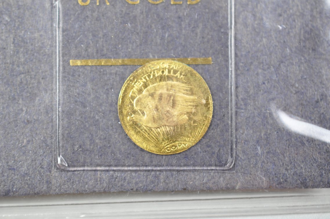 Miniature SG Double Eagle Replica Coin Struck in 8K Solid Gold, photo 5 of 5