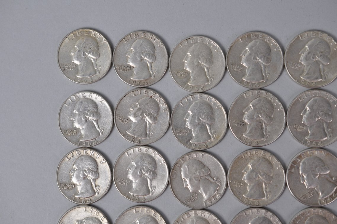 1964 US Silver Quarters, photo 2 of 11