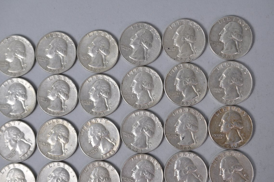 1964 US Silver Quarters, photo 3 of 11