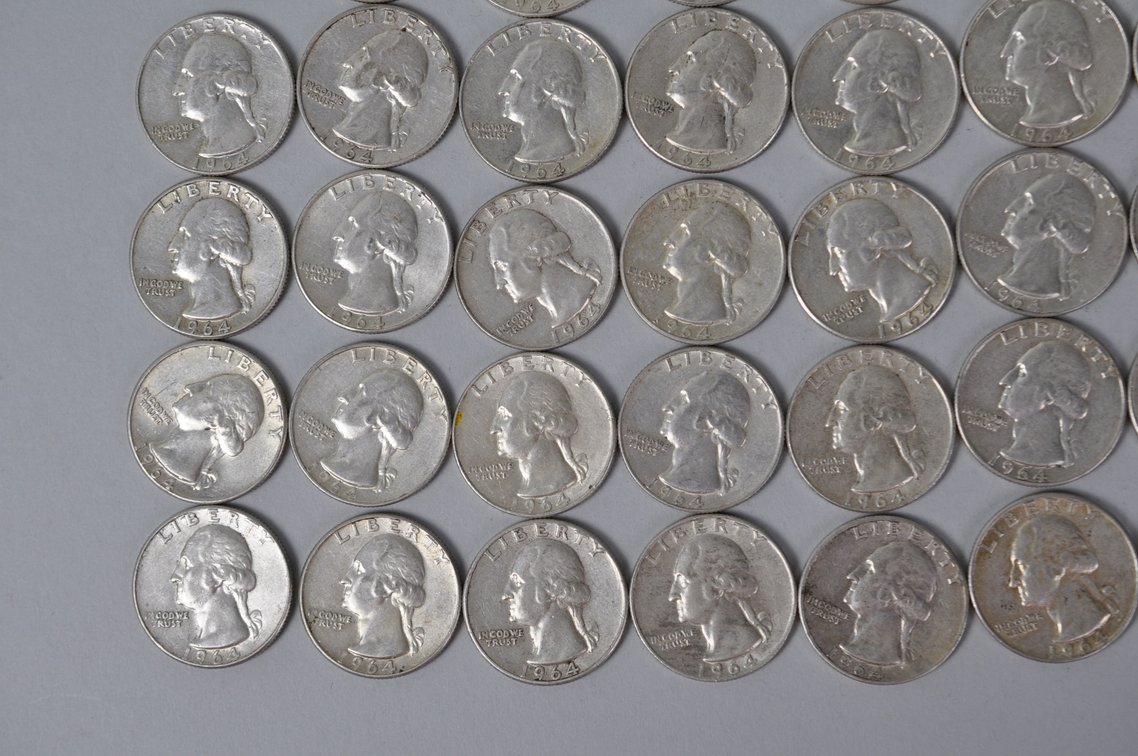 1964 US Silver Quarters, photo 4 of 11