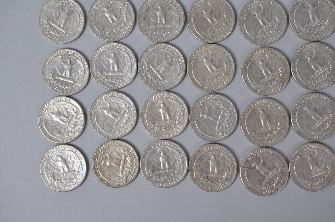 1964 US Silver Quarters, photo 9 of 11