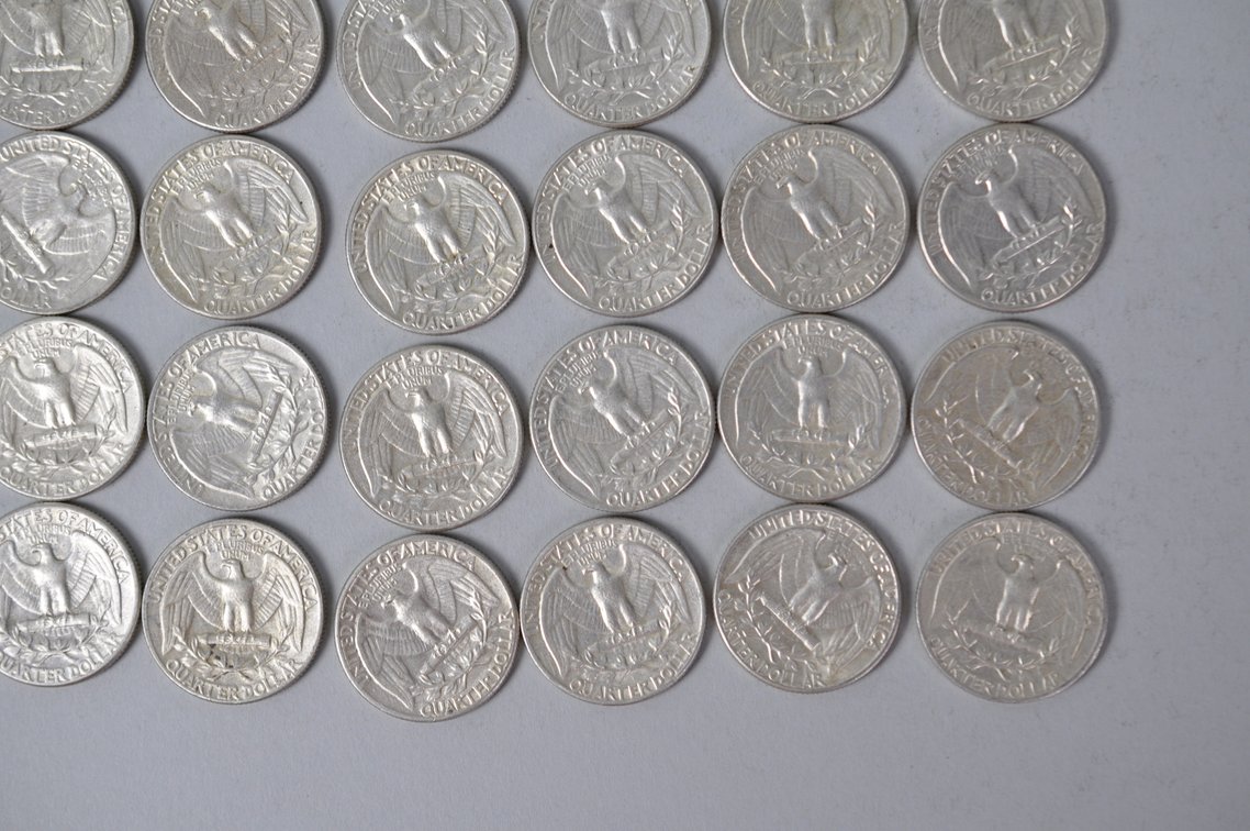 1964 US Silver Quarters, photo 10 of 11