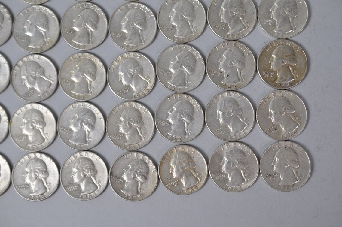 1964 US Silver Quarters, photo 5 of 11