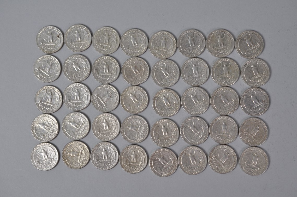 1964 US Silver Quarters, photo 6 of 11