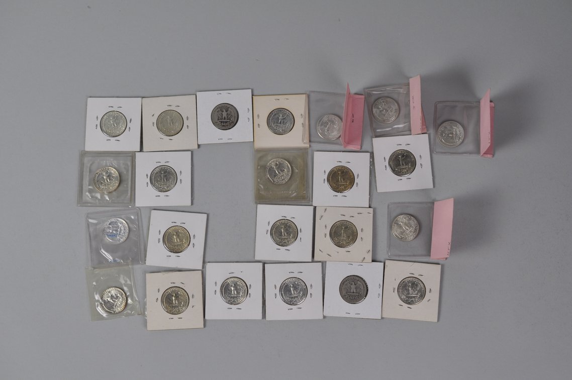 1934, 1943, 1951, 1953-1959, 1960-1962, 1964 US Silver Quarters, photo 7 of 12
