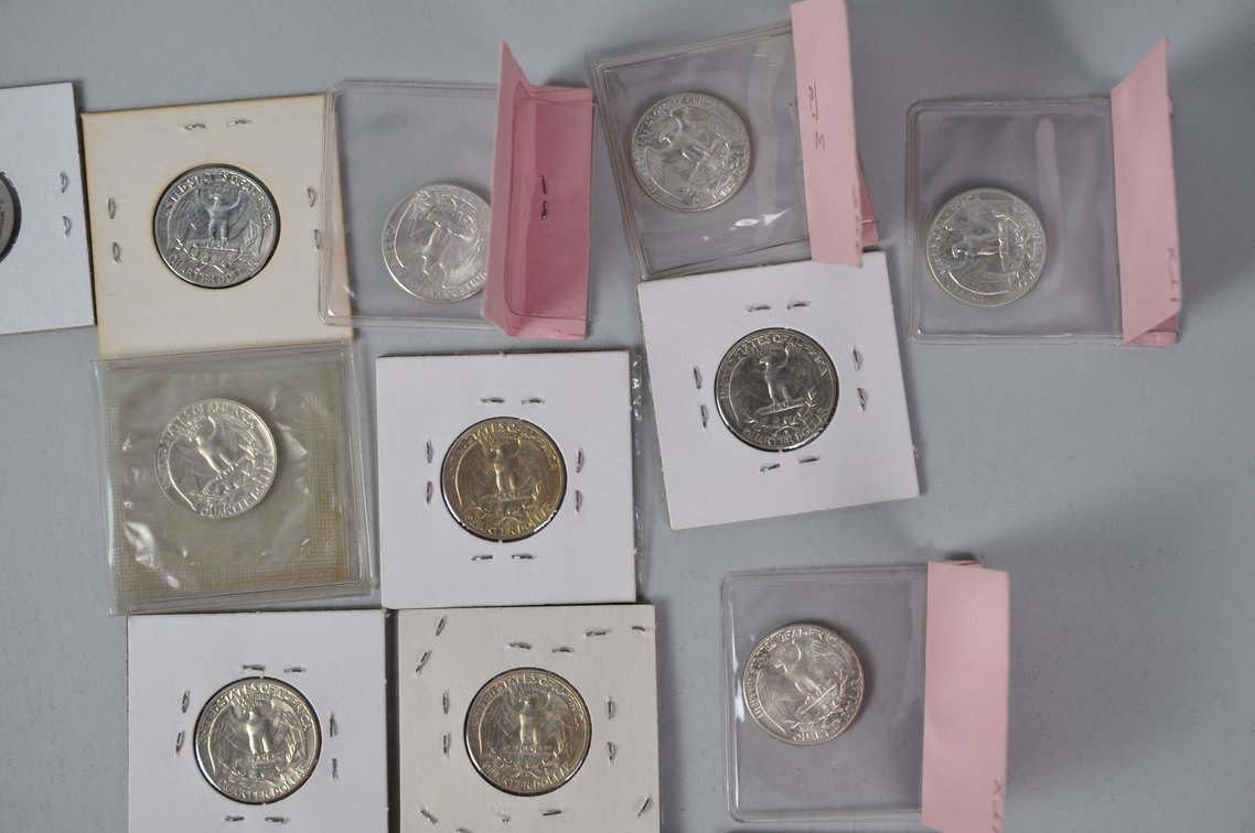 1934, 1943, 1951, 1953-1959, 1960-1962, 1964 US Silver Quarters, photo 8 of 12