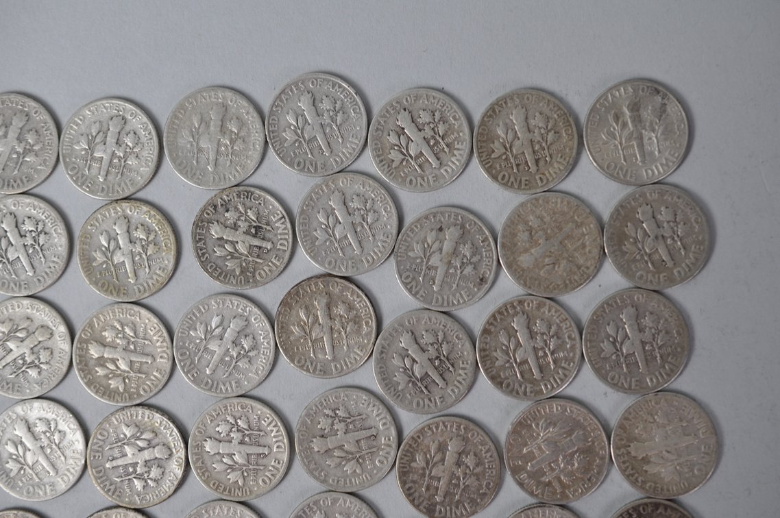 1940s and 1940s US Silver Dimes, photo 11 of 15