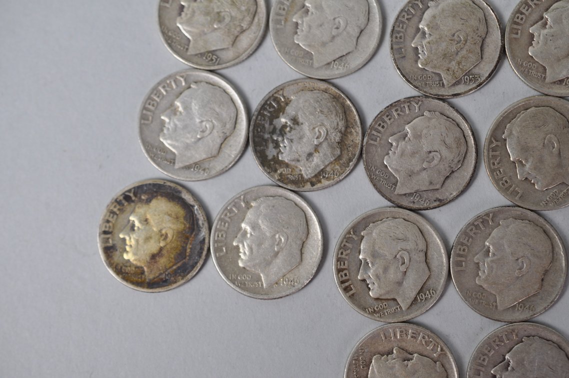 1940s and 1940s US Silver Dimes, photo 6 of 15