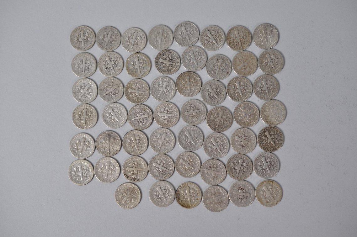 1940s and 1940s US Silver Dimes, photo 9 of 15