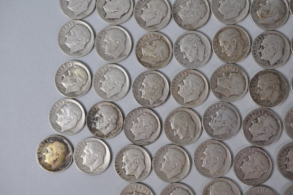 1940s and 1940s US Silver Dimes, photo 5 of 15