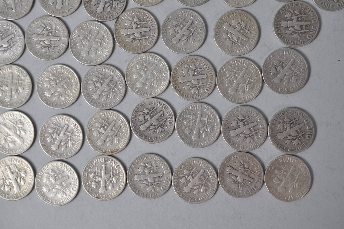1953 1954 1955 1956 US Silver Dimes, photo 11 of 11