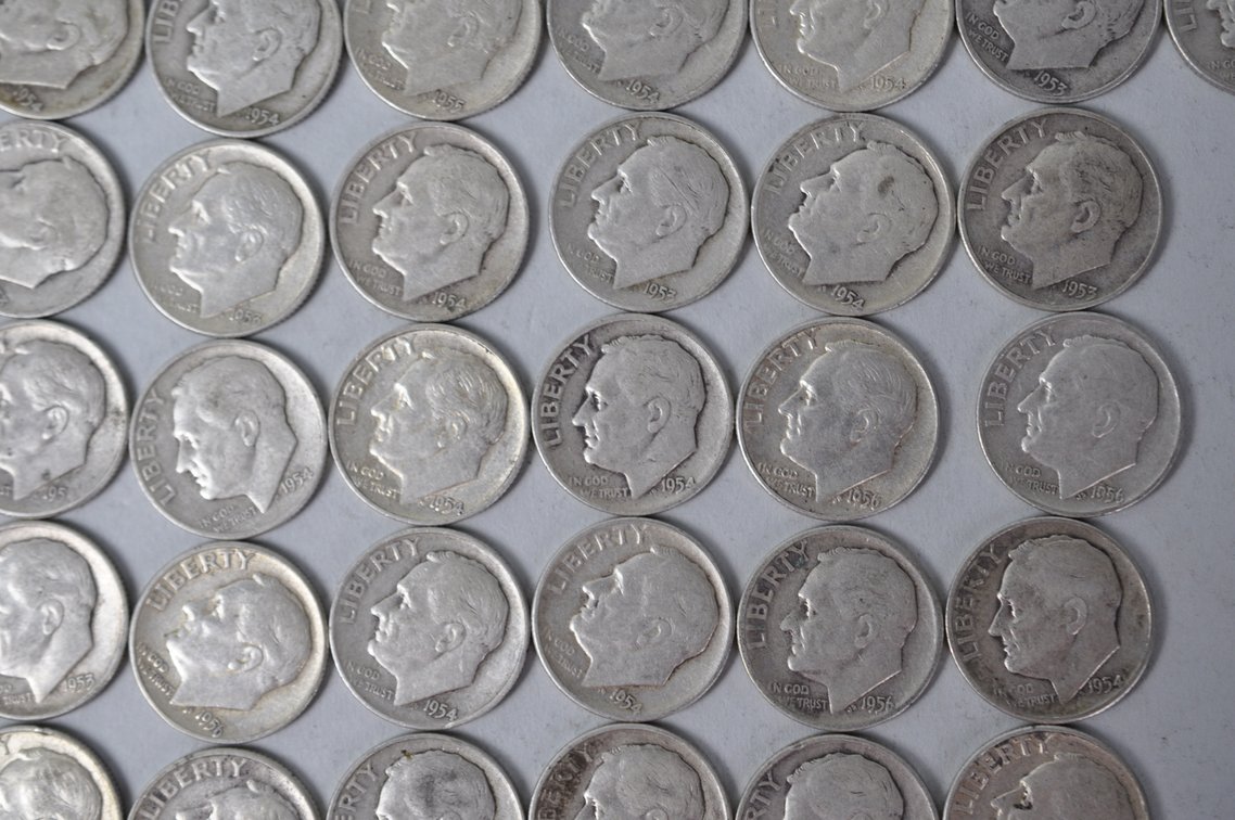 1953 1954 1955 1956 US Silver Dimes, photo 6 of 11