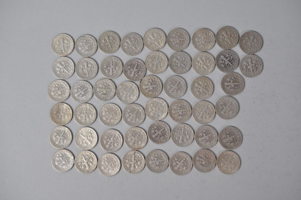 1953 1954 1955 1956 US Silver Dimes, photo 7 of 11