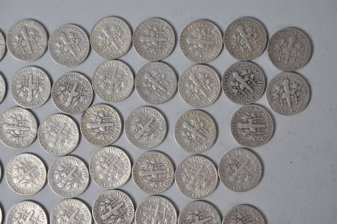 1953 1954 1955 1956 US Silver Dimes, photo 9 of 11
