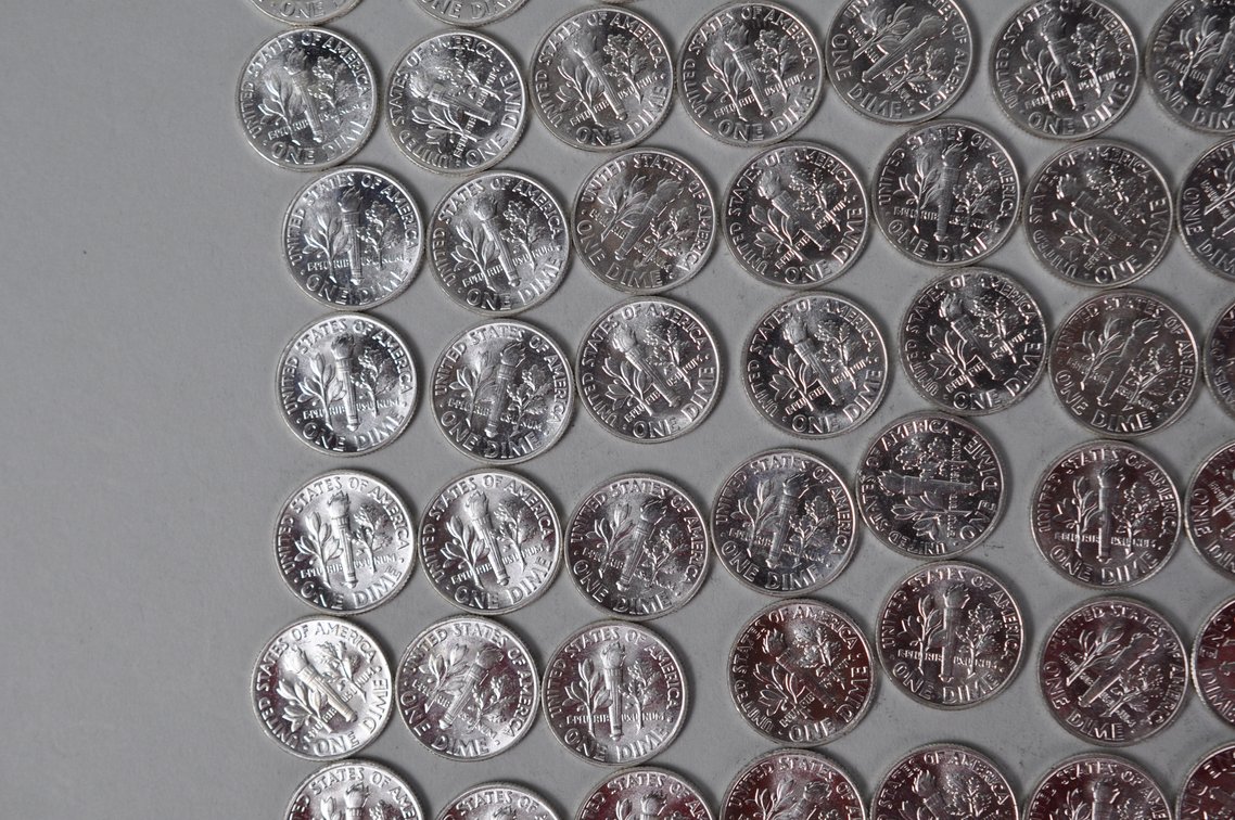 1964 US Silver Dimes, photo 12 of 15