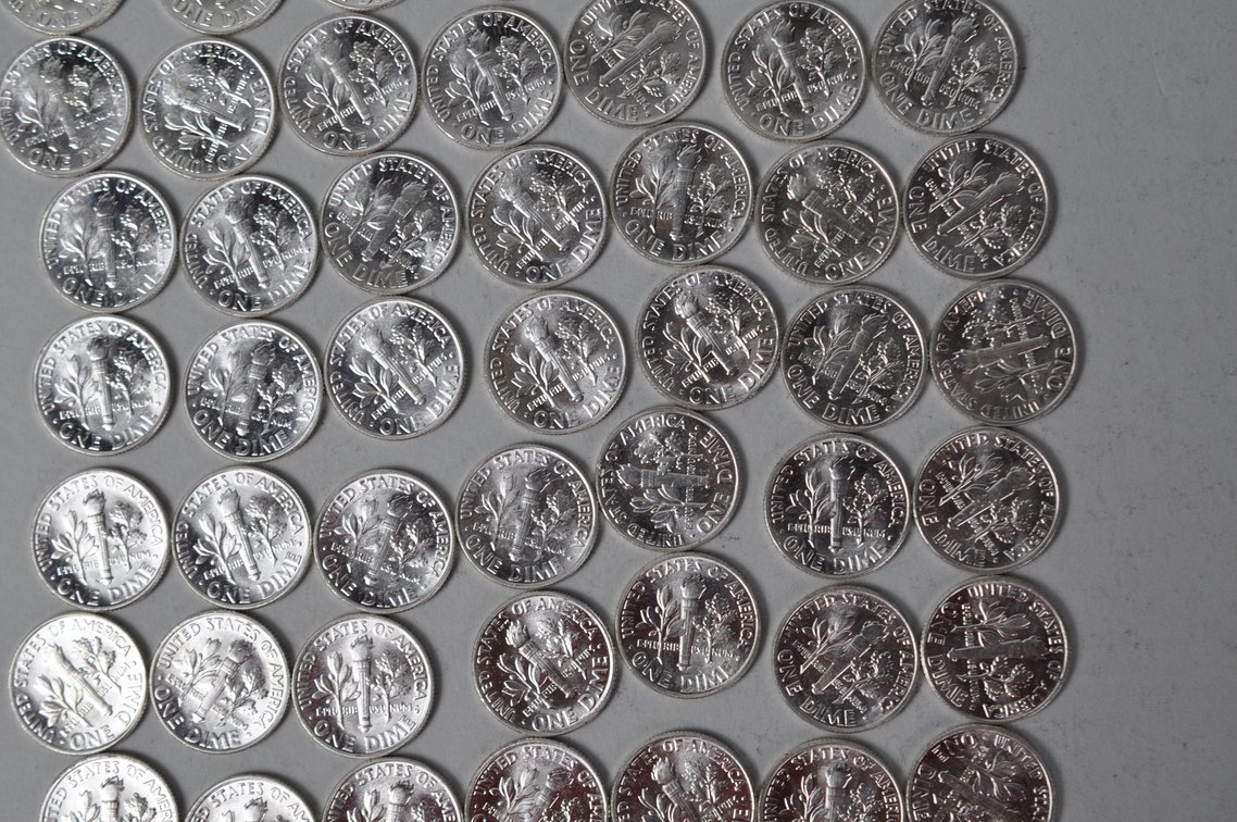 1964 US Silver Dimes, photo 13 of 15