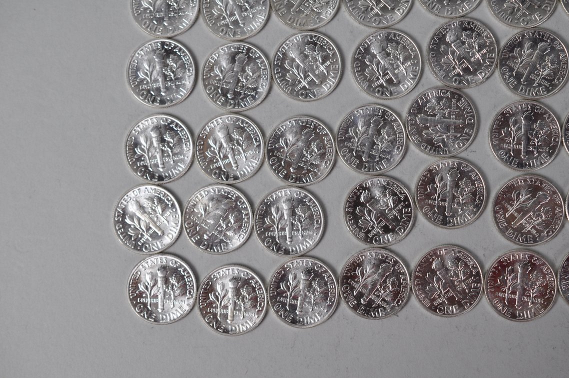 1964 US Silver Dimes, photo 14 of 15