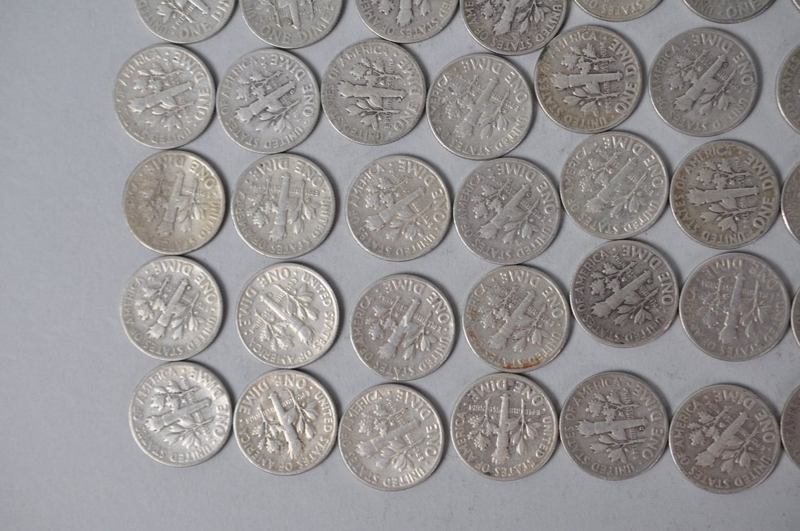 1953 1954 1955 1956 US Silver Dimes, photo 10 of 11