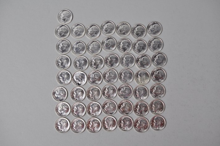 1964 US Silver Dimes