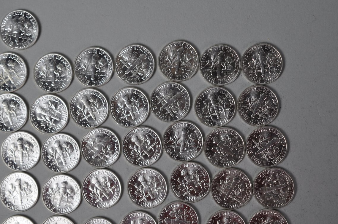 1964 US Silver Dimes, photo 11 of 15