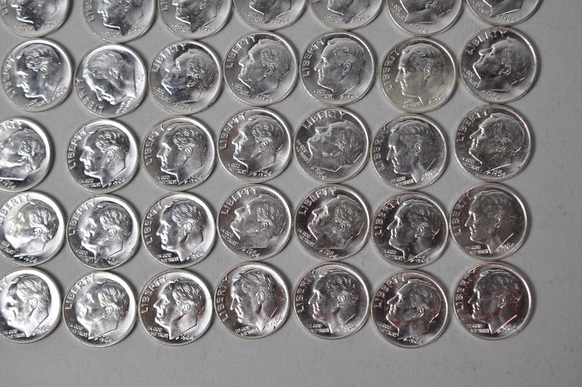 1964 US Silver Dimes, photo 8 of 15