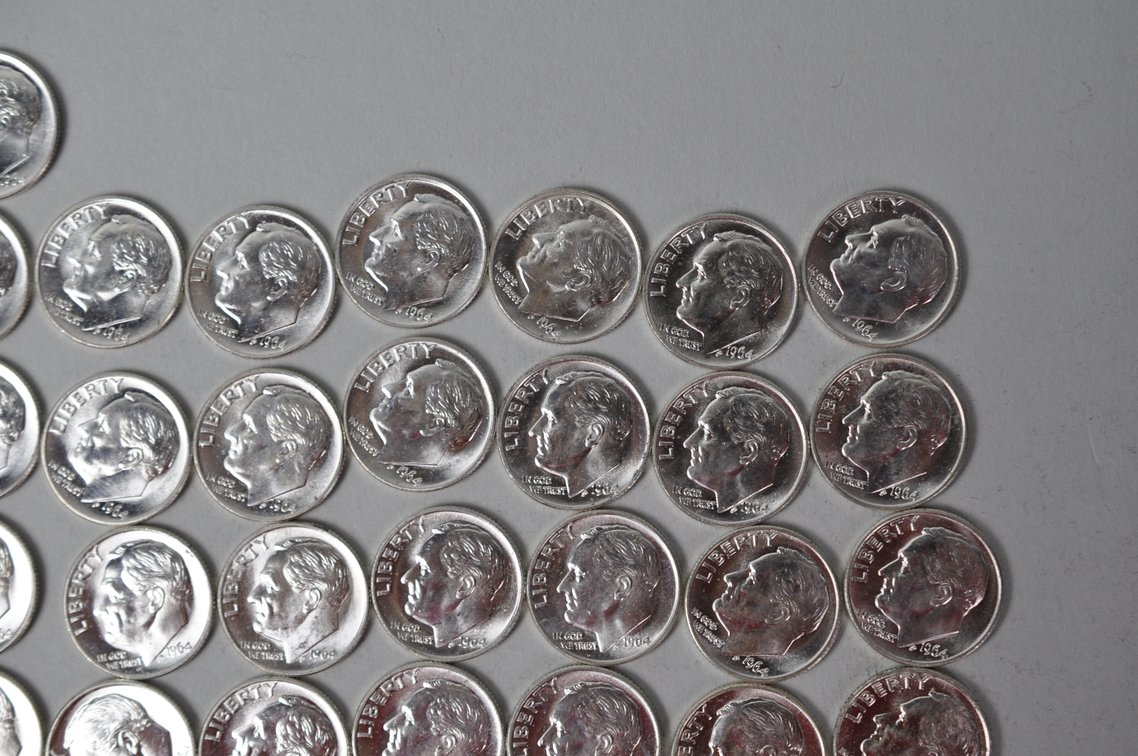 1964 US Silver Dimes, photo 4 of 15