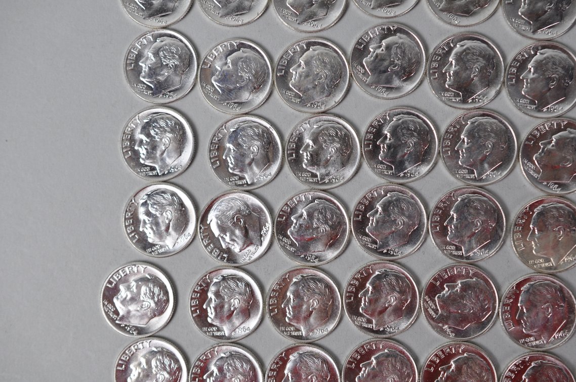 1964 US Silver Dimes, photo 5 of 15