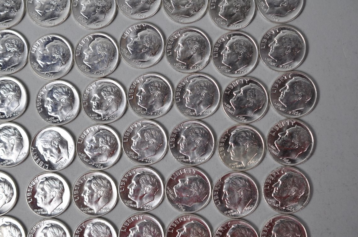 1964 US Silver Dimes, photo 6 of 15