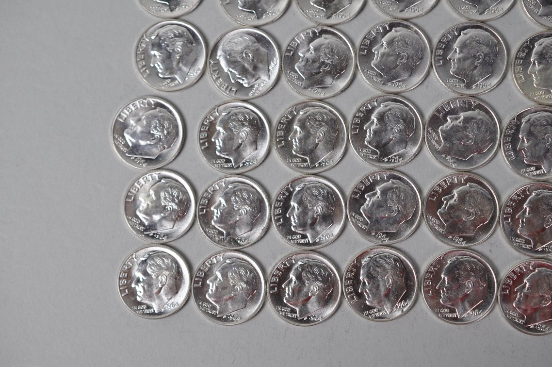 1964 US Silver Dimes, photo 7 of 15