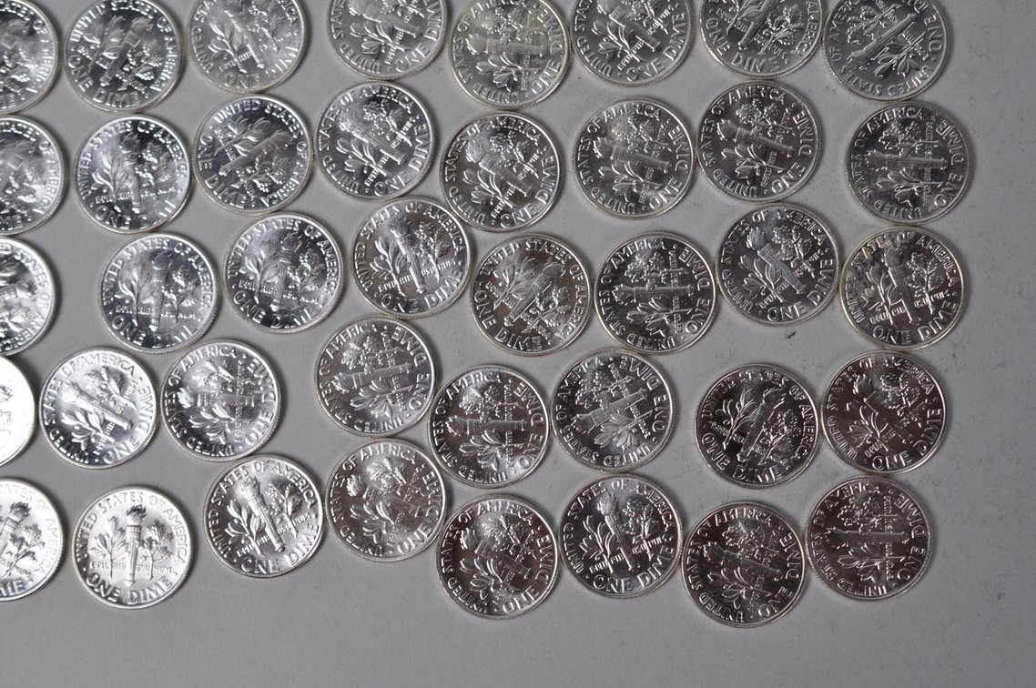 1962 US Silver Dimes, photo 12 of 13