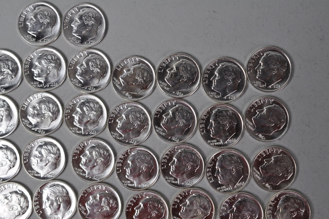 1962 US Silver Dimes, photo 3 of 13