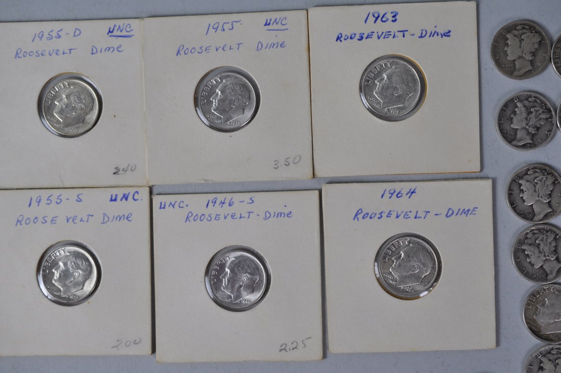 US Silver Dimes, photo 3 of 17