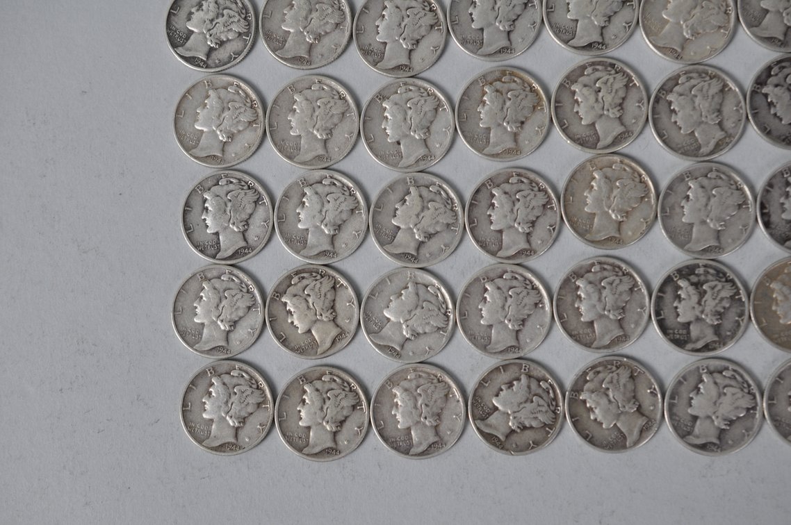 1944 US Silver Dimes, photo 4 of 13