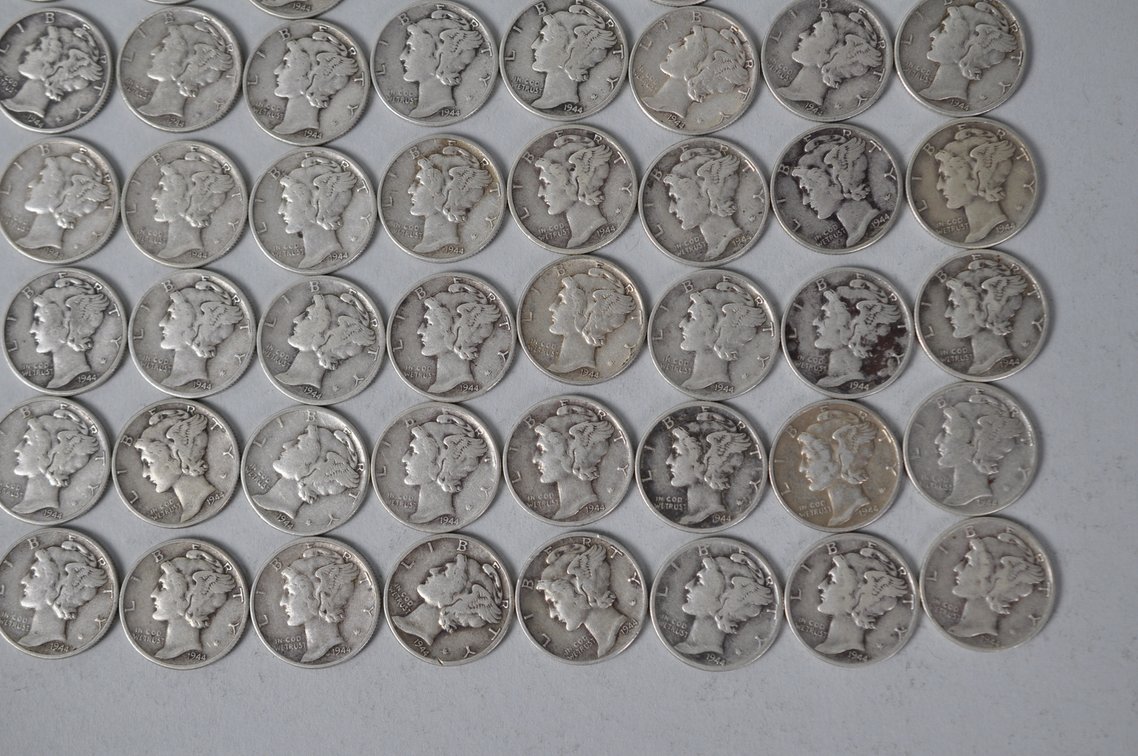 1944 US Silver Dimes, photo 5 of 13